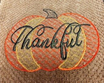 Thankful Pumpkin-******* This is a digital download for an embroidery machine only********