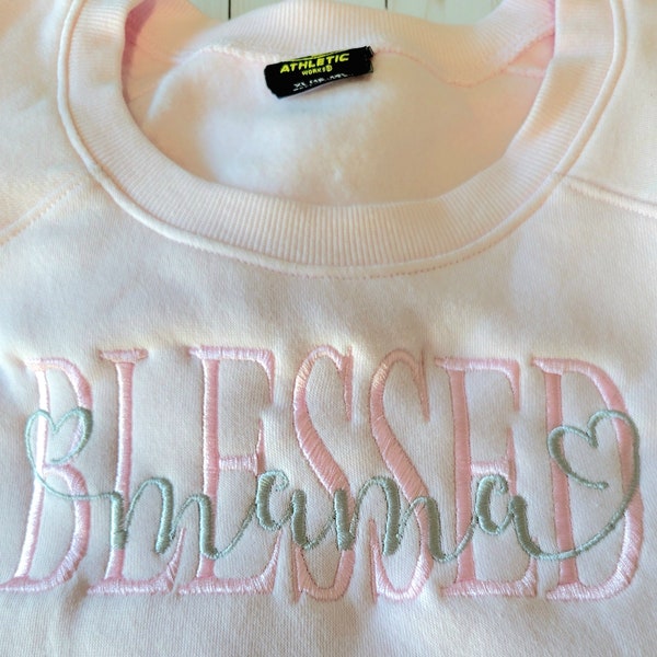 Blessed Mama, Established, Mothers Day, Women Design, Special Mother, Christian Women, Lady Gift, Christmas Design, Machine Embroidery