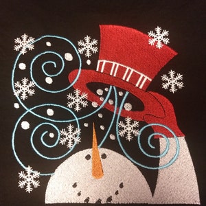 Snowman Embroidery Design- ***This is a digital download for an embroidery machine only******