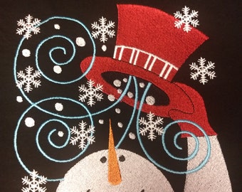 Snowman Embroidery Design- ***This is a digital download for an embroidery machine only******