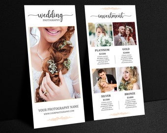 Wedding Photography Rack Card Template (Photoshop, Instant Download)