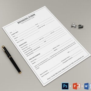 Client Booking Form |  Business Forms for Photographers | Client Contract Template | Client Agreement Template | Photography Booking Form