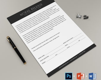 Photographer Model Release Form Template: Business Forms (PSD, PPTX, DOCX)