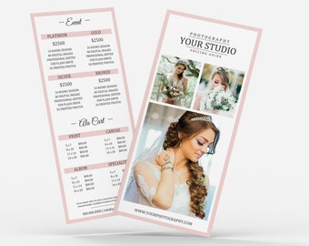 Photography Pricing Rack Card Template: Wedding Marketing (Photoshop Template)