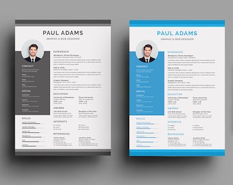 Clean Resume and Cover Letter | Instant Download | Resume Template Word  | CV Template | Resume Template Professional