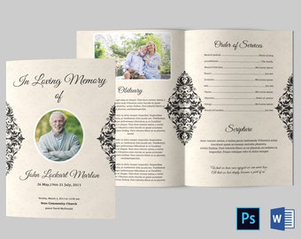 funeral program template etsy