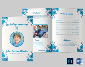 funeral program template funeral program template word etsy