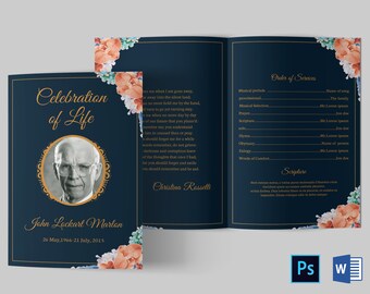 funeral program template funeral program template word etsy