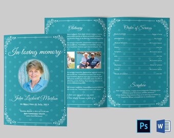 funeral program template funeral program template word etsy