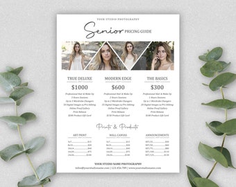 Senior Photography Pricing Guide Template: Photoshop (PSD)