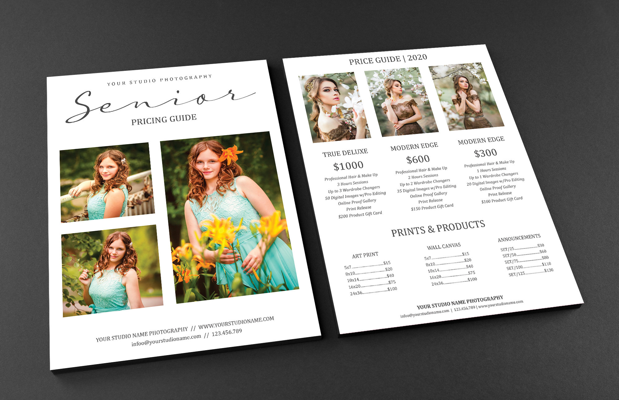Senior Photography Pricing Guide Template Price Guide List Senior ...