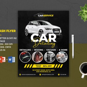 Car Detailing Flyer Template | Car Wash Flyer Template | Automobile Service Flyer | Car Service Flyer | MS Word & Photoshop Template