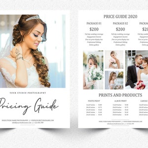 Photography Pricing Template | Photography price list template | Photography price guide | Photography price sheet | Pricing Guide Photoshop