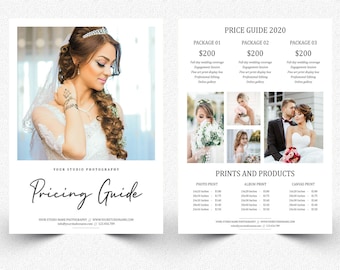 Plantilla de guía de precios de fotografía: Lista de precios de Photoshop (descarga digital)