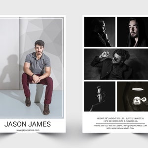 Modeling Comp Card | Model Agency Zed Card | Photoshop & MS Word Template |Modeling Card | Comp card | Model Comp Card | Instant Download