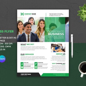 Printable Business Flyer | Corporate Flyer Template | Agency Flyer | Canva and Photoshop Template | Instant Download