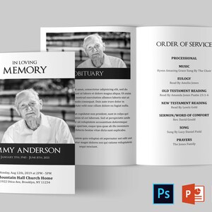 Funeral Program Template Funeral Program Template Word 8 Etsy