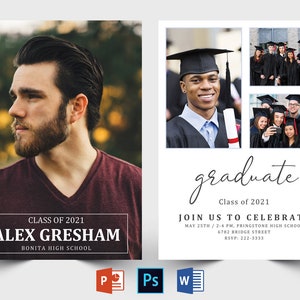 Graduation Announcement Template | Graduation Invitation Card | Printable Graduation Announcement | Graduation Invitation Template