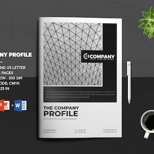 Company Profile Brochure Template: InDesign, MS Word, PowerPoint (A4 & US Letter)