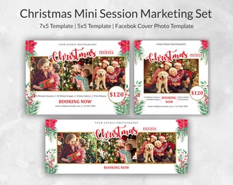 Christmas Mini Session Marketing Set | Photography Social Media Marketing Template | Christmas Mini Session Template | Winter Mini Session