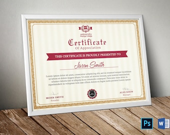 Certificate Template | Certificate of Appreciation | Printable Award Certificate | Certificate of Achievement | Diploma Certificate