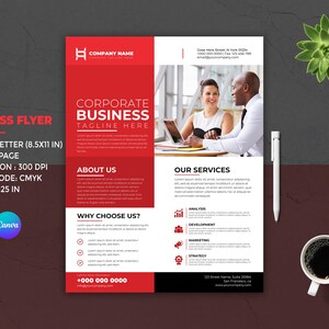 Printable Business Flyer | Corporate Flyer Template | Agency Flyer | Canva and Photoshop Template | Instant Download