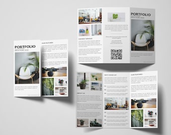 Multipurpose Trifold Brochure Template | Portfolio Brochure template | Botanical Brochure | Minimal Brochure Template