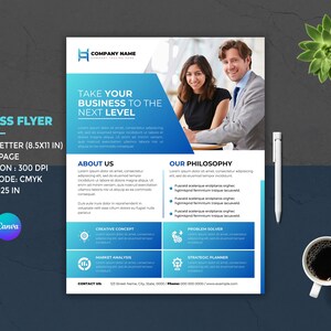 Printable Business Flyer | Corporate Flyer Template | Agency Flyer | Canva and Photoshop Template | Instant Download