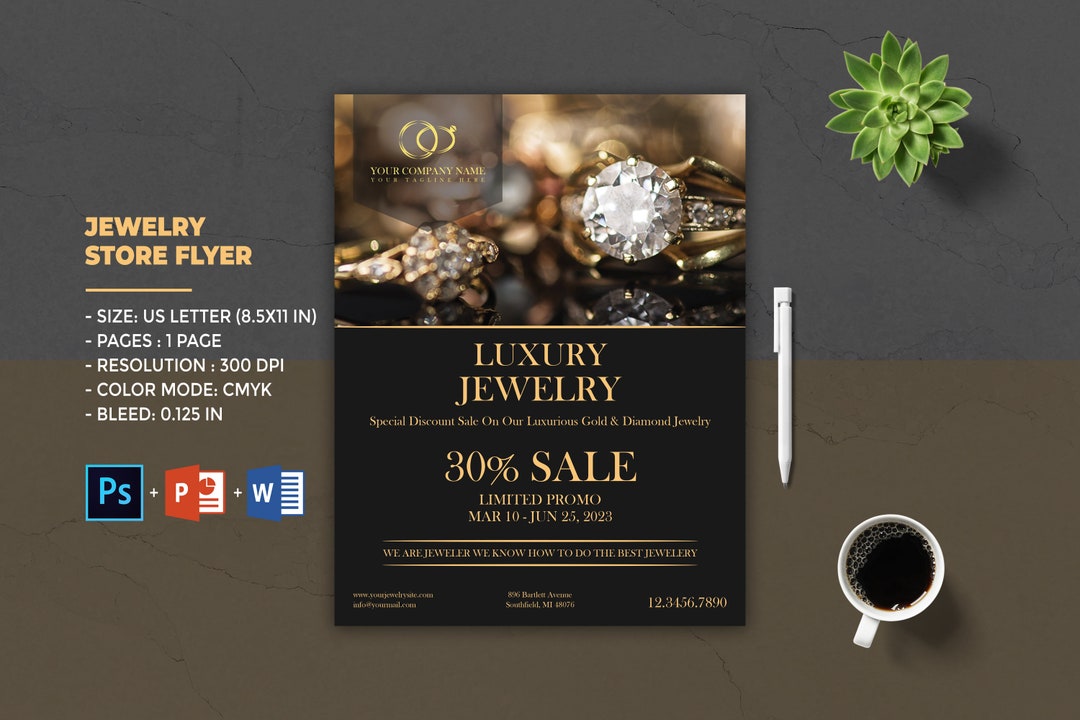 Buy Jewelry Store Flyer Template: Product Promotion (PSD, MS Word