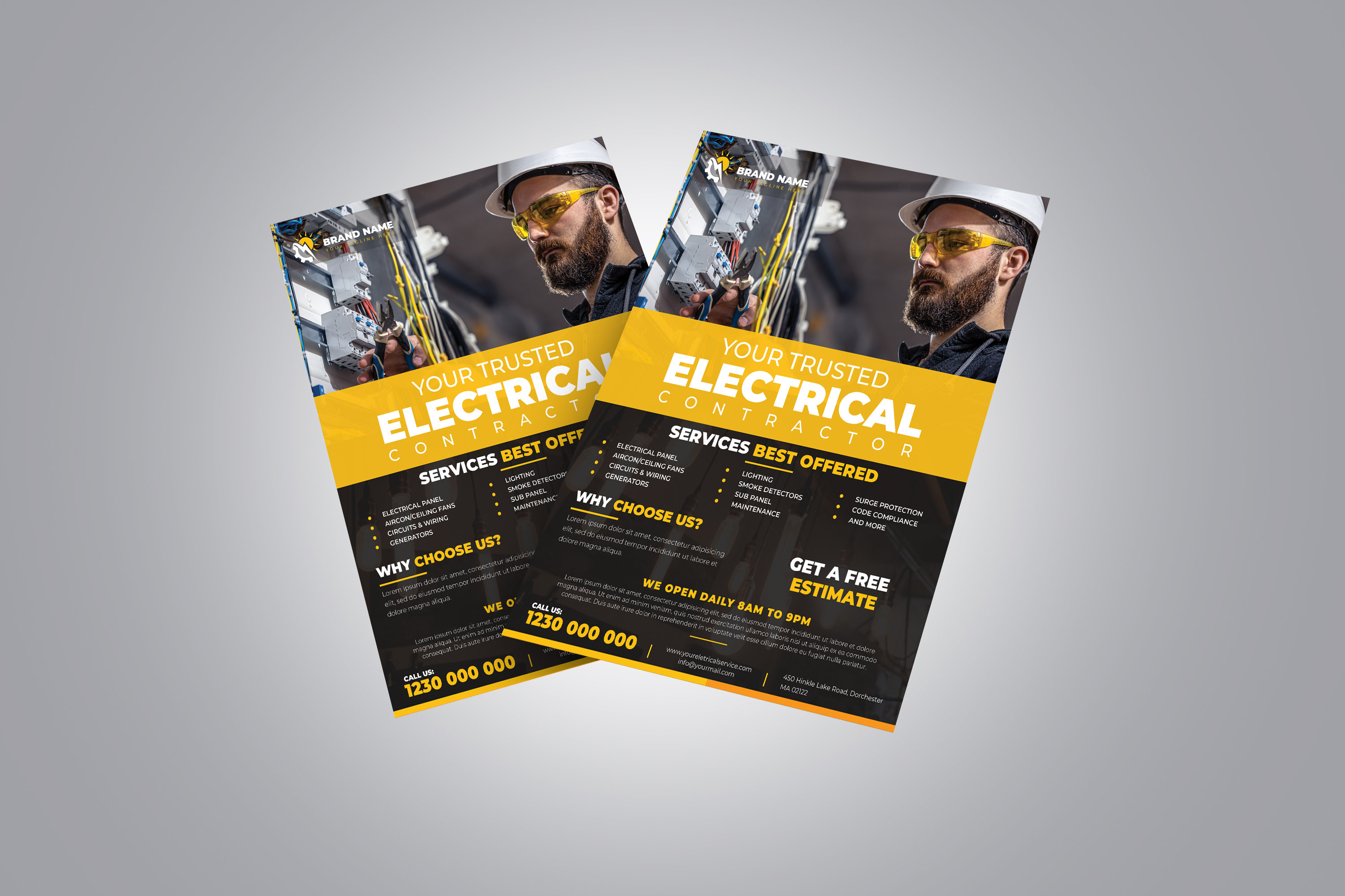 Electrical Service Flyer Template: Contractor Services (photoshop, MS Word)  - Etsy