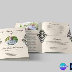 Funeral Program Template Funeral Program Template Word - Etsy