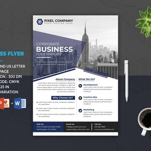 Printable Business Flyer | Corporate Flyer Template | Agency Flyer | Ms Word and Photoshop Template | Instant Download