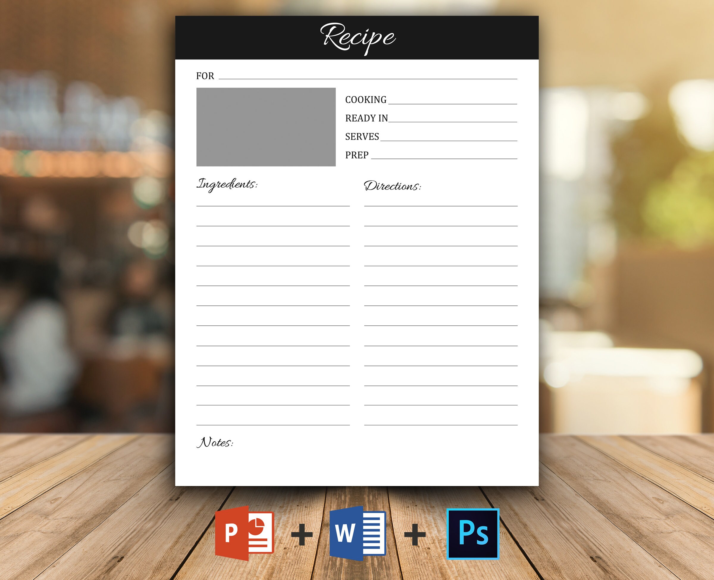 Recipe Page Printable Recipe Pages Editable Recipe | Etsy