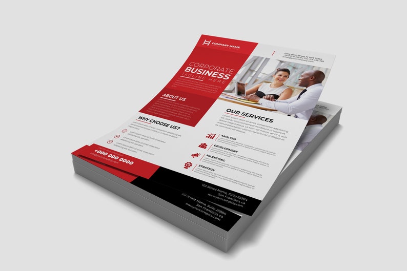 Corporate Business Flyer Template: Canva & Photoshop (instant Download ...