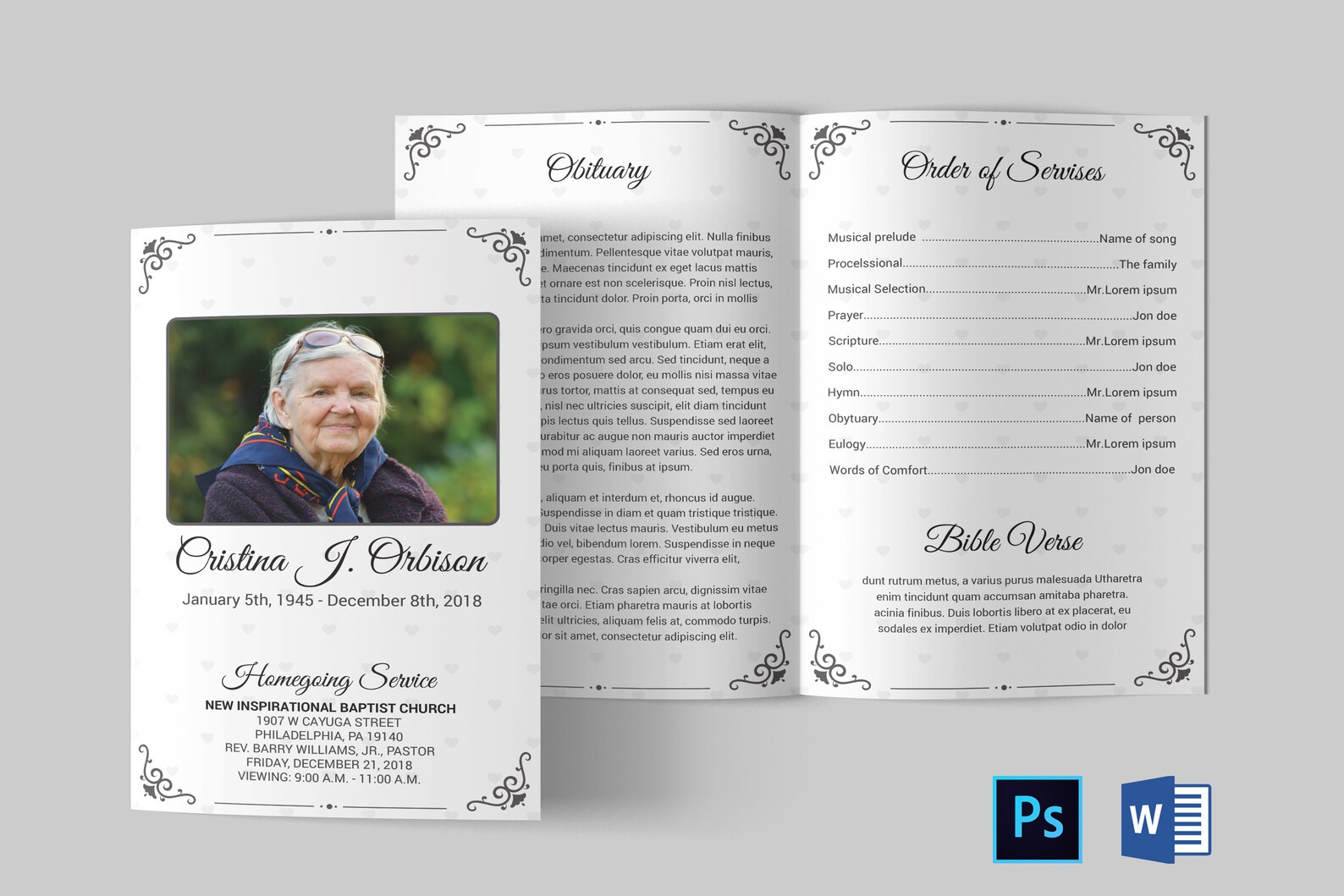 Funeral Program Template Funeral Program Template Word Funeral Program
