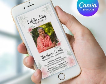 May include: A digital memorial card with a floral border and a photo of a woman. The text reads "Celebrating the Life of Barbara Smith, October 20, 1960 - June 31, 2024. Service to be held at Sunday, January 25, 2024 at 6 pm John Memorial Garden Newyork, NY. Followed by a reception at Church of the Holy Name of Jesus, 207 West, 95th Street, New York City."