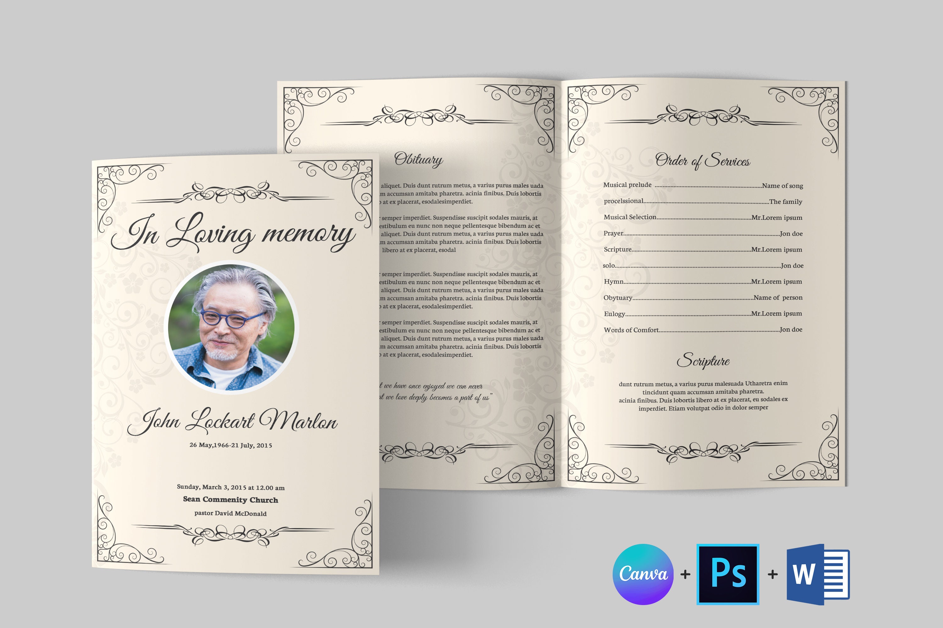 Funeral Program Template Funeral Program Template Word Funeral Program ...