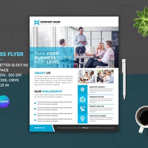 Printable Business Flyer | Corporate Flyer Template | Agency Flyer | Canva and Photoshop Template | Instant Download