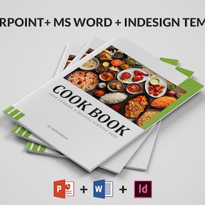 Recipe Book Template | Cookbook template | Editable Recipe Book | Family Cookbook Template | Recipe Printable | PowerPoint, Word & Indesign