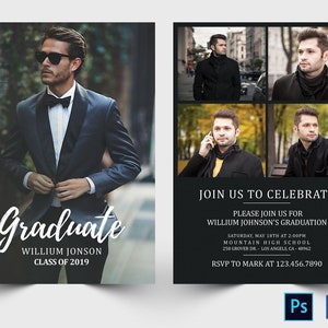 Graduation Announcement Template | Graduation Invitation Card | Printable Graduation Announcement | Graduation Invitation Template Boy
