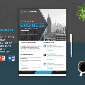 Printable Business Flyer | Corporate Flyer Template | Agency Flyer | Ms Word and Photoshop Template | Instant Download