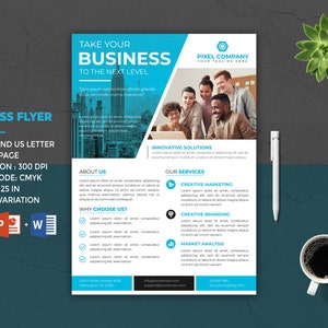 Printable Business Flyer | Corporate Flyer Template | Agency Flyer | Ms Word and Photoshop Template | Instant Download
