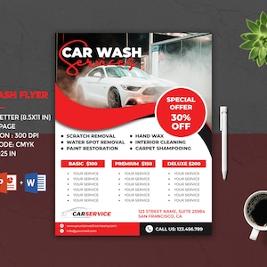 Car Detailing Flyer Template | Car Wash Flyer Template | Automobile Service Flyer | Car Service Flyer | MS Word & Photoshop Template