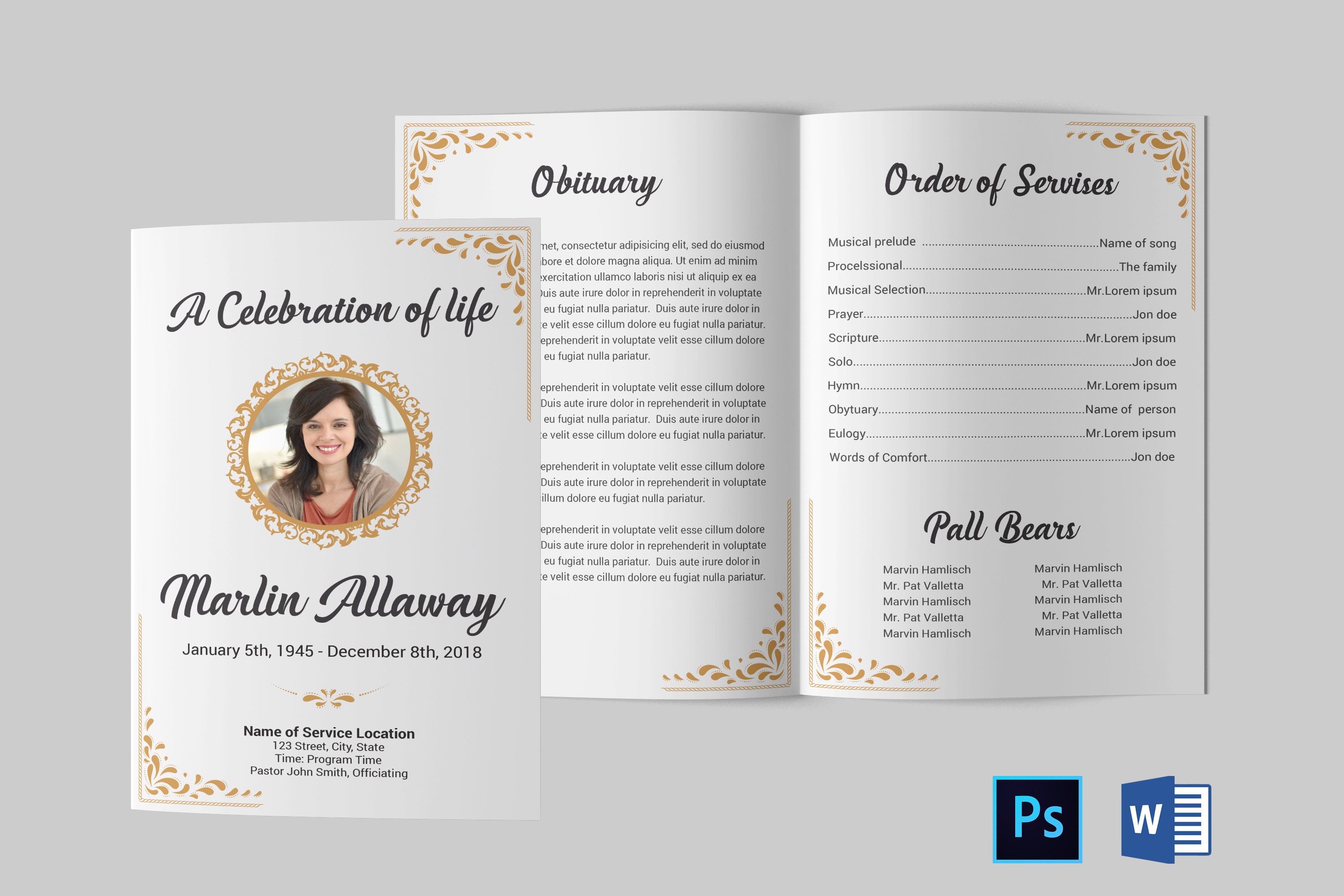 Funeral Program Template Word Inside Obituary Template Word Document