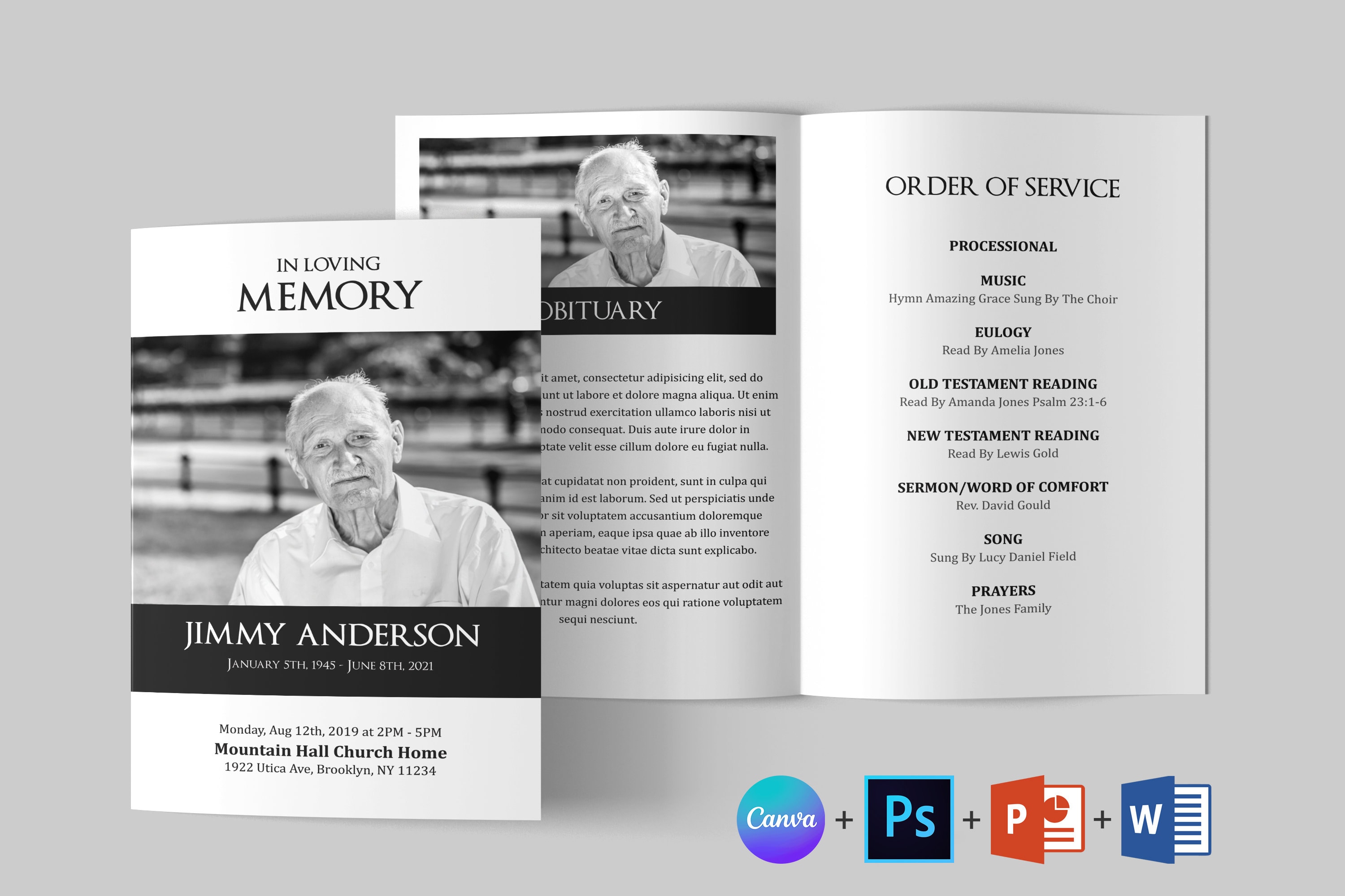 Funeral Program Template Funeral Program Template Word 8 Pages Funeral