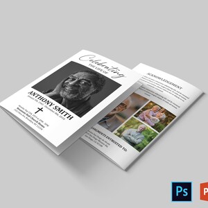 Black and White Funeral Program Template Funeral Program - Etsy