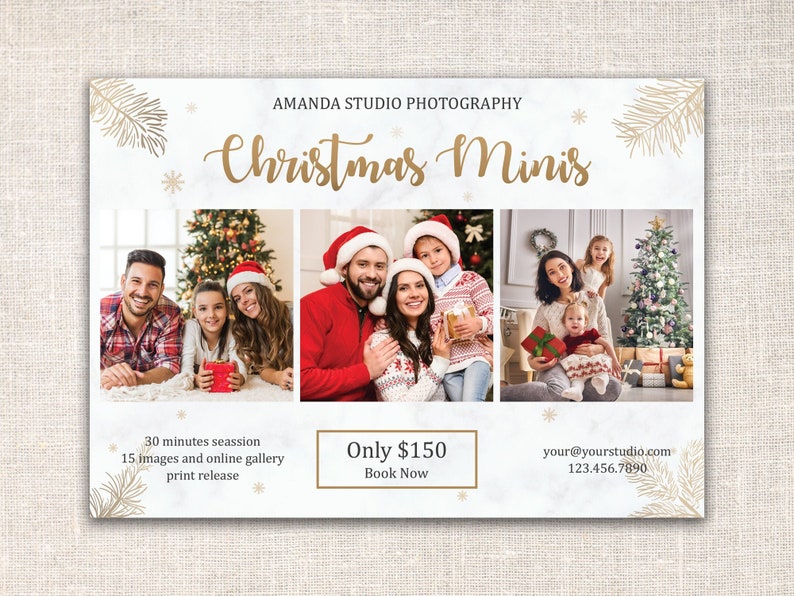 Christmas Mini Session Template Christmas Minis Flyer Template Holiday Minis Photography Marketing board Winter Mini Session image 1