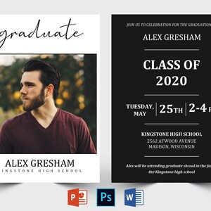 Graduation Announcement Template | Graduation Invitation Card | Printable Graduation Announcement | Graduation Invitation Template |