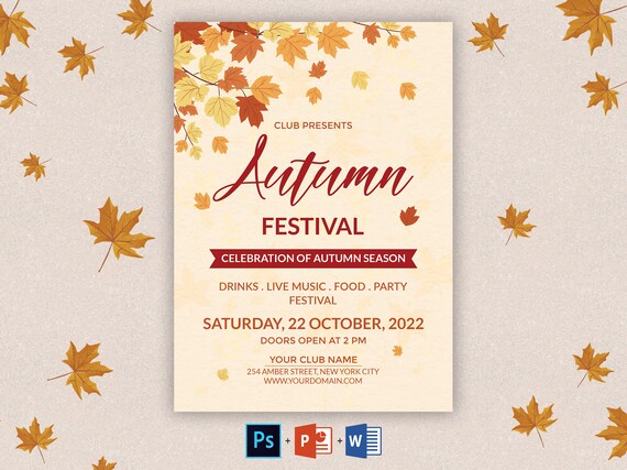 Autumn Festival Flyer Template Printable Fall Celebration - Etsy