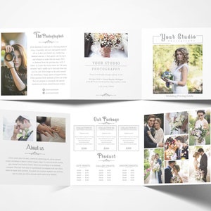 Photography Square Trifold Brochure 5x5 Accordion template Photography marketing template Pricing Guide Price List Welcome Guide image 2